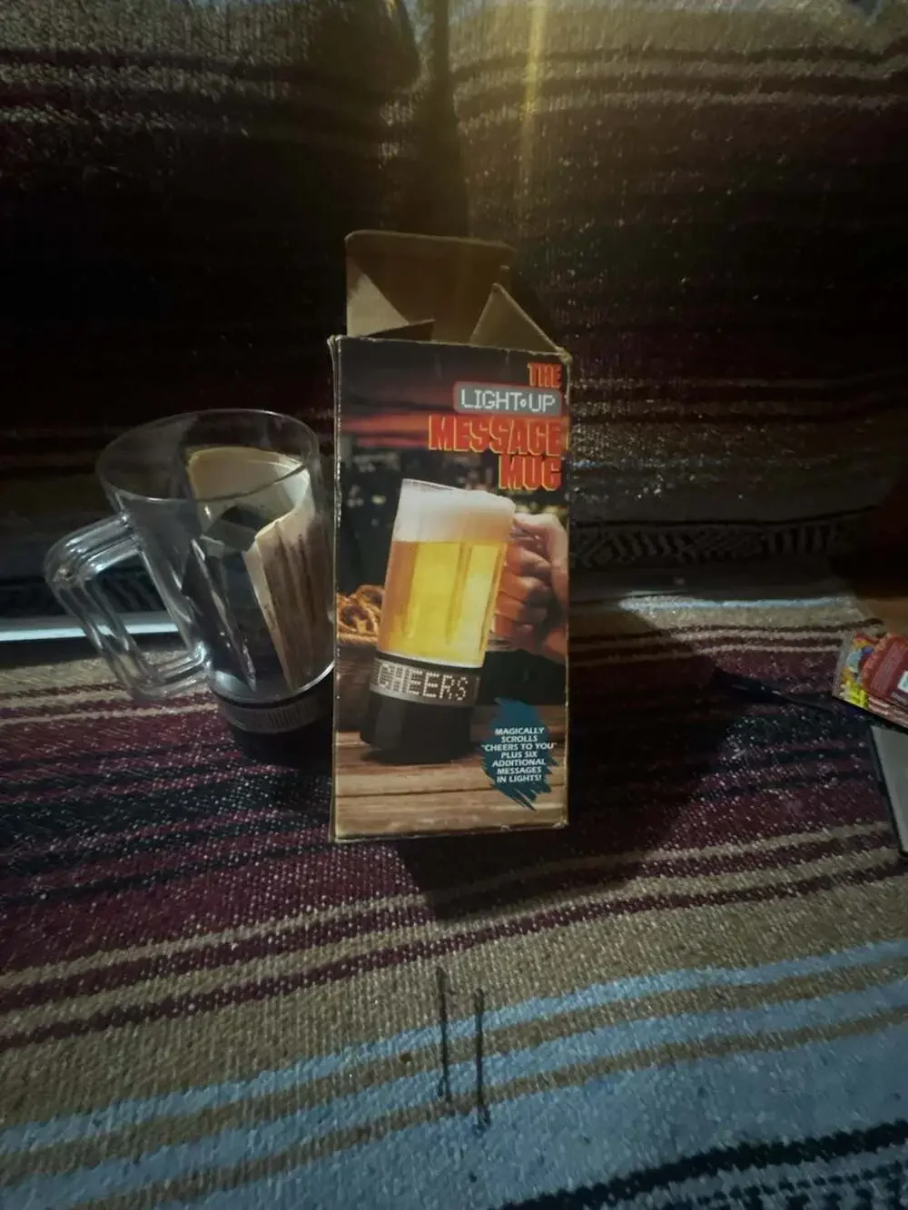 The Light-Up Message Mug Scrolling LED Beer Mug with Original Box